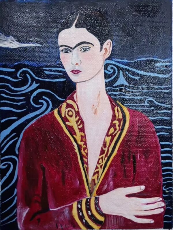 Self Portrait in a Velvet Dress