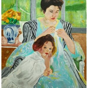 Young Mother Sewing