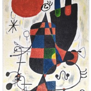 Figures and Dog in Front of the Sun